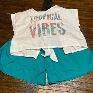 Girls shirt set with print